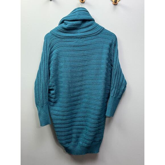 Calvin Klein‎ cowl neck Sweater Womens Medium Wool blend Turquoise - Picture 2 of 5